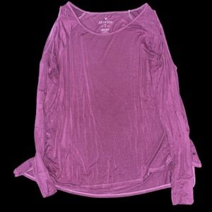 Mauve long sleeved shirt with cutouts